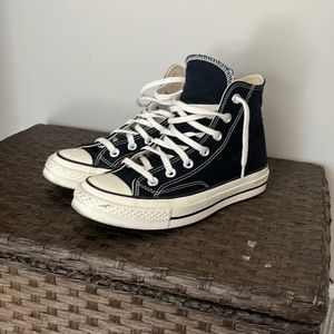 Like new black vintage converse chucks. Minor scuffing at toe.